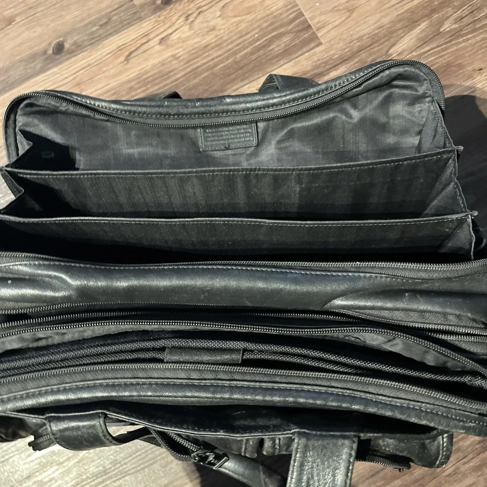 Tumi Alpha 96141DH2 2-Way Leather Briefcase A4 Large Capacity Black Used GUC